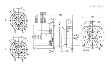 MAF110L1精密行星減速器型號_尺寸_圖紙