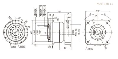 MAF140L1系列行星減速器型號_尺寸_圖紙