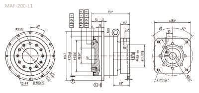 MAF200L1精密行星減速機(jī)型號_尺寸_圖紙_參數(shù)